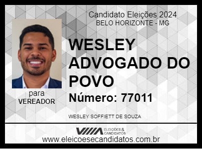 Candidato WESLEY  ADVOGADO DO POVO 2024 - BELO HORIZONTE - Eleições