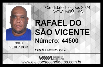 Candidato RAFAEL DO SÃO VICENTE 2024 - CATAGUASES - Eleições