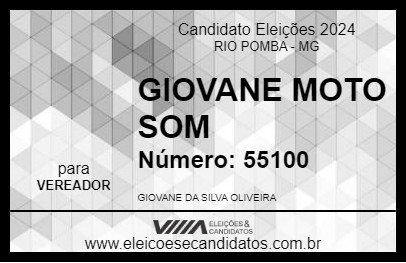 Candidato GIOVANE MOTO SOM 2024 - RIO POMBA - Eleições