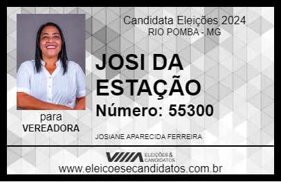 Candidato JOSI DA ESTAÇÃO 2024 - RIO POMBA - Eleições