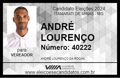 Candidato ANDRÉ LOURENÇO 2024 - ITAMARATI DE MINAS - Eleições