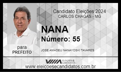 Candidato NANA 2024 - CARLOS CHAGAS - Eleições