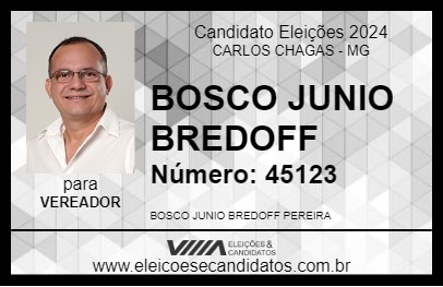 Candidato BOSCO JUNIO BREDOFF 2024 - CARLOS CHAGAS - Eleições