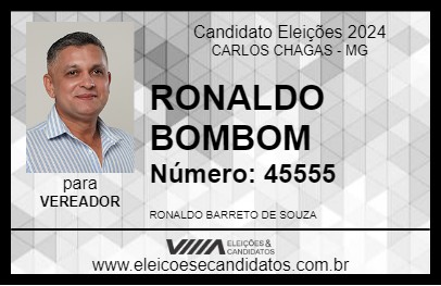 Candidato RONALDO BOMBOM 2024 - CARLOS CHAGAS - Eleições