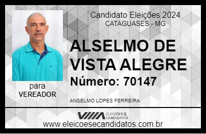 Candidato ANSELMO DE VISTA ALEGRE 2024 - CATAGUASES - Eleições