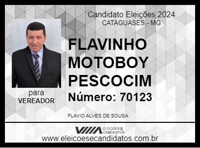 Candidato FLAVINHO MOTOBOY PESCOCIM 2024 - CATAGUASES - Eleições