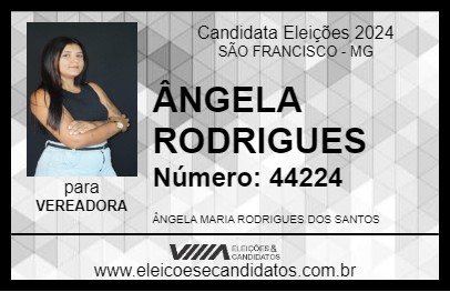 Candidato ÂNGELA RODRIGUES 2024 - SÃO FRANCISCO - Eleições