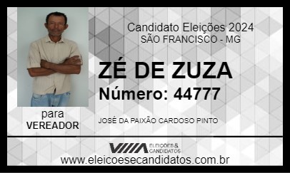 Candidato ZÉ DE ZUZA 2024 - SÃO FRANCISCO - Eleições