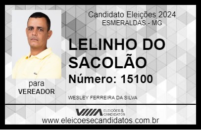 Candidato LELINHO DO SACOLÃO 2024 - ESMERALDAS - Eleições