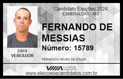 Candidato FERNANDO DE MESSIAS 2024 - ESMERALDAS - Eleições