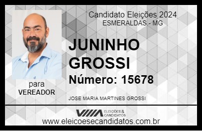 Candidato JUNINHO GROSSI 2024 - ESMERALDAS - Eleições