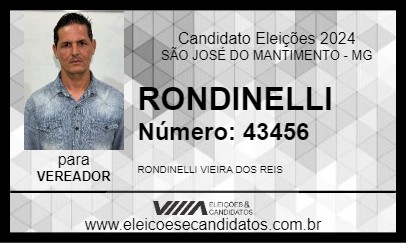 Candidato RONDINELLI 2024 - SÃO JOSÉ DO MANTIMENTO - Eleições