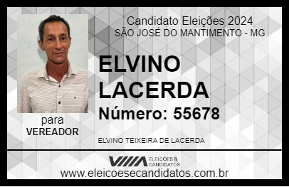 Candidato ELVINO LACERDA 2024 - SÃO JOSÉ DO MANTIMENTO - Eleições