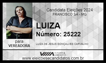 Candidato LUIZA GONÇALVES 2024 - FRANCISCO SÁ - Eleições