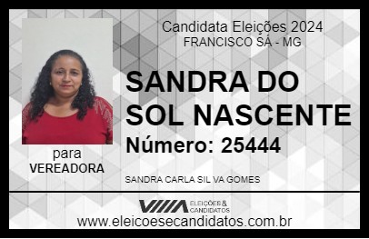 Candidato SANDRA DO SOL NASCENTE 2024 - FRANCISCO SÁ - Eleições