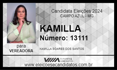 Candidato KAMILLA 2024 - CAMPO AZUL - Eleições