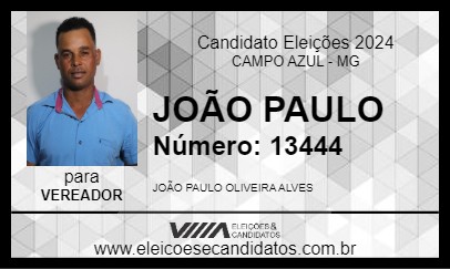 Candidato JOÃO PAULO 2024 - CAMPO AZUL - Eleições