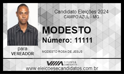 Candidato MODESTO 2024 - CAMPO AZUL - Eleições