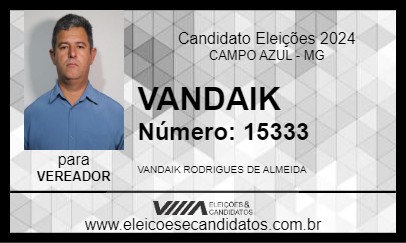 Candidato VANDAIK 2024 - CAMPO AZUL - Eleições