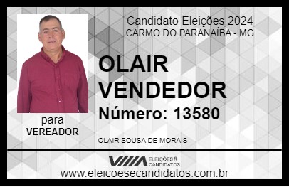 Candidato OLAIR VENDEDOR 2024 - CARMO DO PARANAÍBA - Eleições