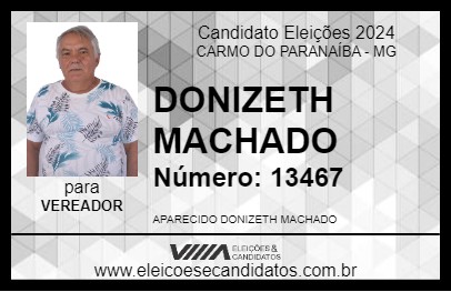 Candidato DONIZETH SAMPAIO 2024 - CARMO DO PARANAÍBA - Eleições