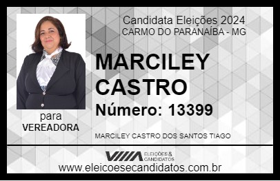 Candidato MARCILEY CASTRO 2024 - CARMO DO PARANAÍBA - Eleições