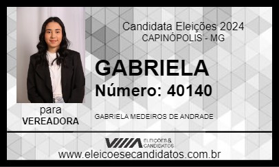 Candidato GABRIELA 2024 - CAPINÓPOLIS - Eleições