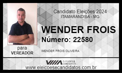 Candidato WENDER FROIS 2024 - ITAMARANDIBA - Eleições