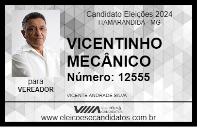 Candidato VICENTINHO MECÂNICO 2024 - ITAMARANDIBA - Eleições