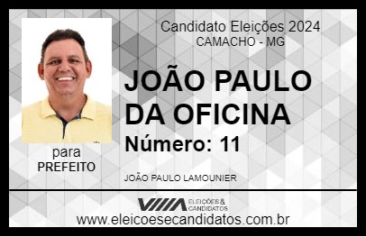 Candidato JOÃO PAULO DA OFICINA 2024 - CAMACHO - Eleições