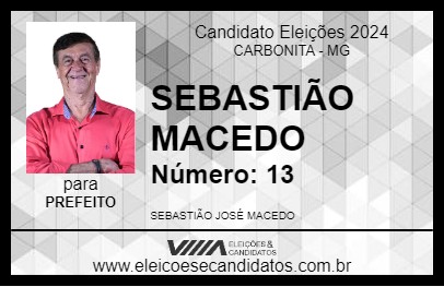 Candidato SEBASTIÃO MACEDO 2024 - CARBONITA - Eleições