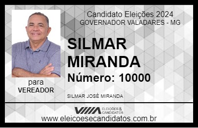 Candidato SILMAR MIRANDA 2024 - GOVERNADOR VALADARES - Eleições