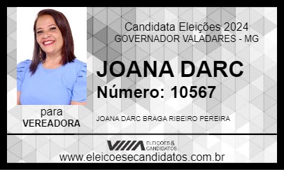 Candidato JOANA DARC 2024 - GOVERNADOR VALADARES - Eleições