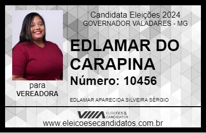 Candidato EDLAMAR DO CARAPINA 2024 - GOVERNADOR VALADARES - Eleições