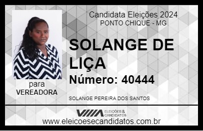 Candidato SOLANGE DE LIÇA 2024 - PONTO CHIQUE - Eleições