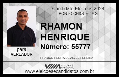 Candidato RHAMON HENRIQUE 2024 - PONTO CHIQUE - Eleições