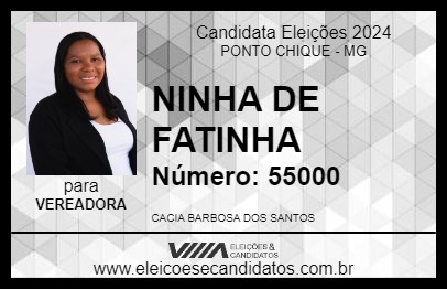 Candidato NINHA DE FATINHA 2024 - PONTO CHIQUE - Eleições