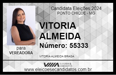 Candidato VITORIA ALMEIDA 2024 - PONTO CHIQUE - Eleições