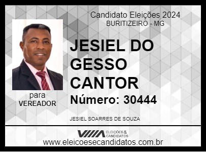 Candidato JESIEL DO GESSO CANTOR 2024 - BURITIZEIRO - Eleições