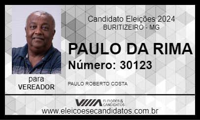 Candidato PAULO DA RIMA 2024 - BURITIZEIRO - Eleições