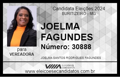 Candidato JOELMA FAGUNDES 2024 - BURITIZEIRO - Eleições