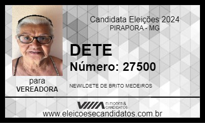 Candidato DETE 2024 - PIRAPORA - Eleições