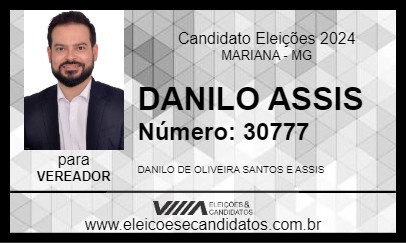 Candidato DANILO ASSIS 2024 - MARIANA - Eleições