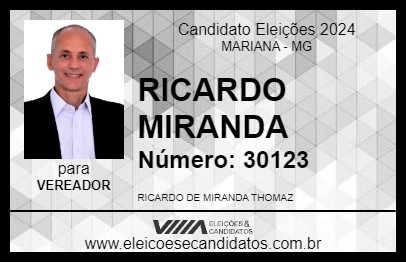 Candidato RICARDO MIRANDA 2024 - MARIANA - Eleições