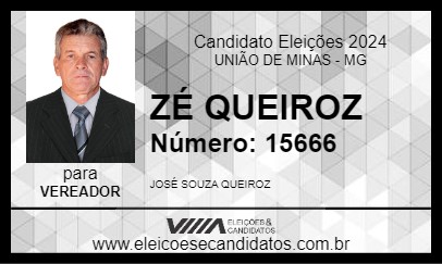 Candidato ZÉ QUEIROZ 2024 - UNIÃO DE MINAS - Eleições