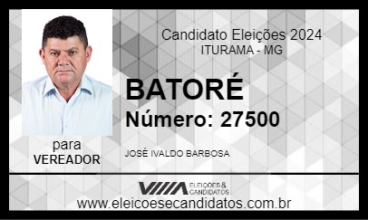 Candidato BATORÉ 2024 - ITURAMA - Eleições