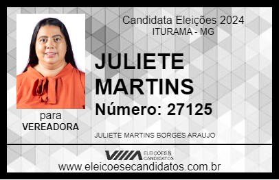 Candidato JULIETE MARTINS 2024 - ITURAMA - Eleições