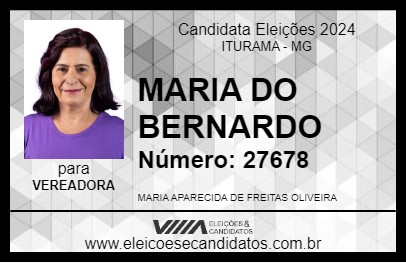 Candidato MARIA DO BERNARDO 2024 - ITURAMA - Eleições