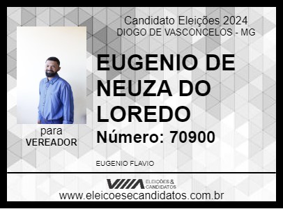 Candidato EUGENIO DE NEUZA DO LOREDO 2024 - DIOGO DE VASCONCELOS - Eleições