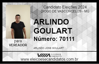 Candidato ARLINDO GOULART 2024 - DIOGO DE VASCONCELOS - Eleições